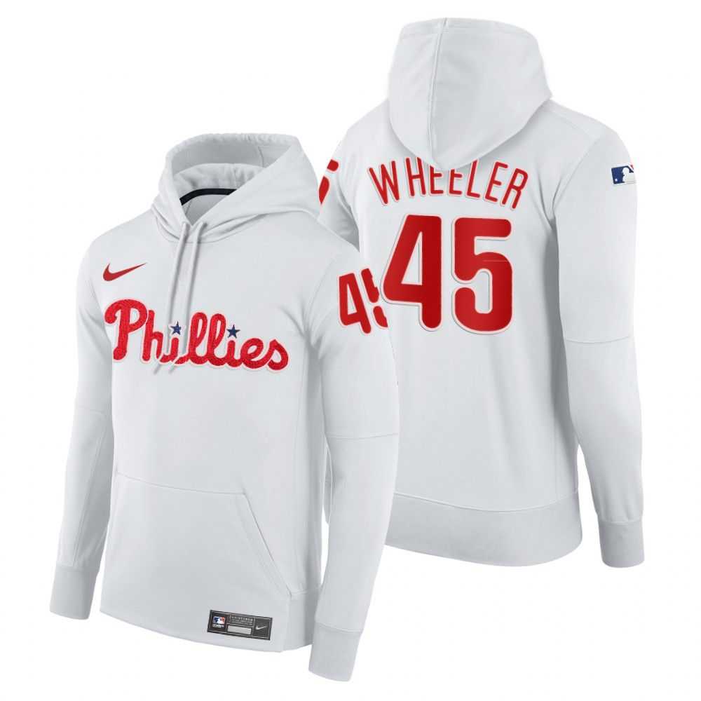 Men Philadelphia Phillies 45 Wheeler white home hoodie 2021 MLB Nike Jerseys